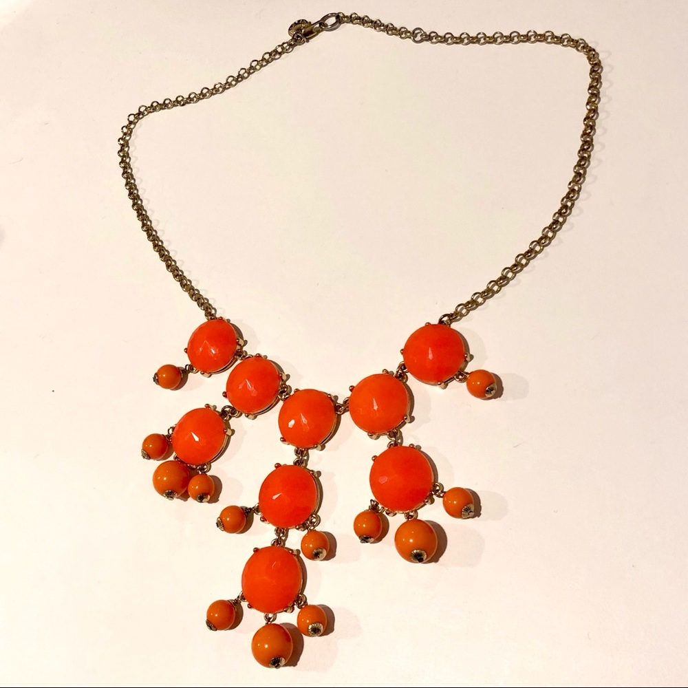 Orange J.Crew Bubble Necklace